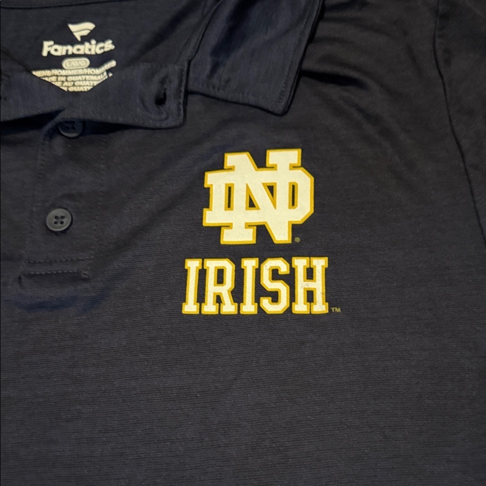 Fanatics Navy Polo with Notre Dame Logo - Picture 3 of 6